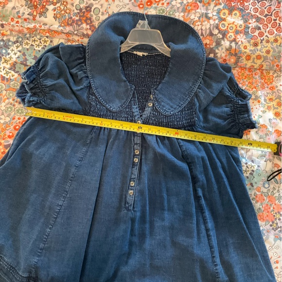 Anthropologie The Katie collared, button front mini dress in denim - Picture 4 of 5